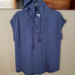 Blue Shortsleeve Hoodie